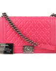 Chanel Boy Flap Bag Quilted Lambskin Medium Pink
