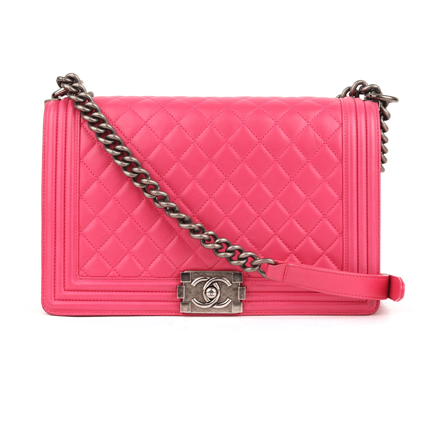 Chanel Boy Bag Medium Pink Quilted Lambskin