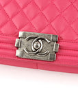 Chanel Boy Flap Bag Quilted Lambskin Medium Pink