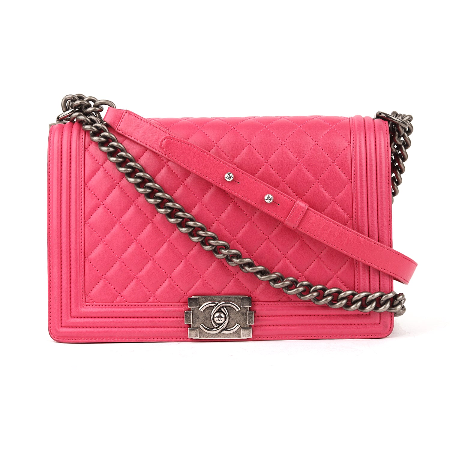 Chanel Boy Bag Medium Pink Quilted Lambskin