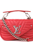 Louis Vuitton New Wave MM Red Leather Chain Bag