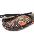 Christian Dior Saddle Vintage Floral Print Canvas Leather Bag