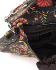 Christian Dior Saddle Vintage Floral Print Canvas Leather Bag