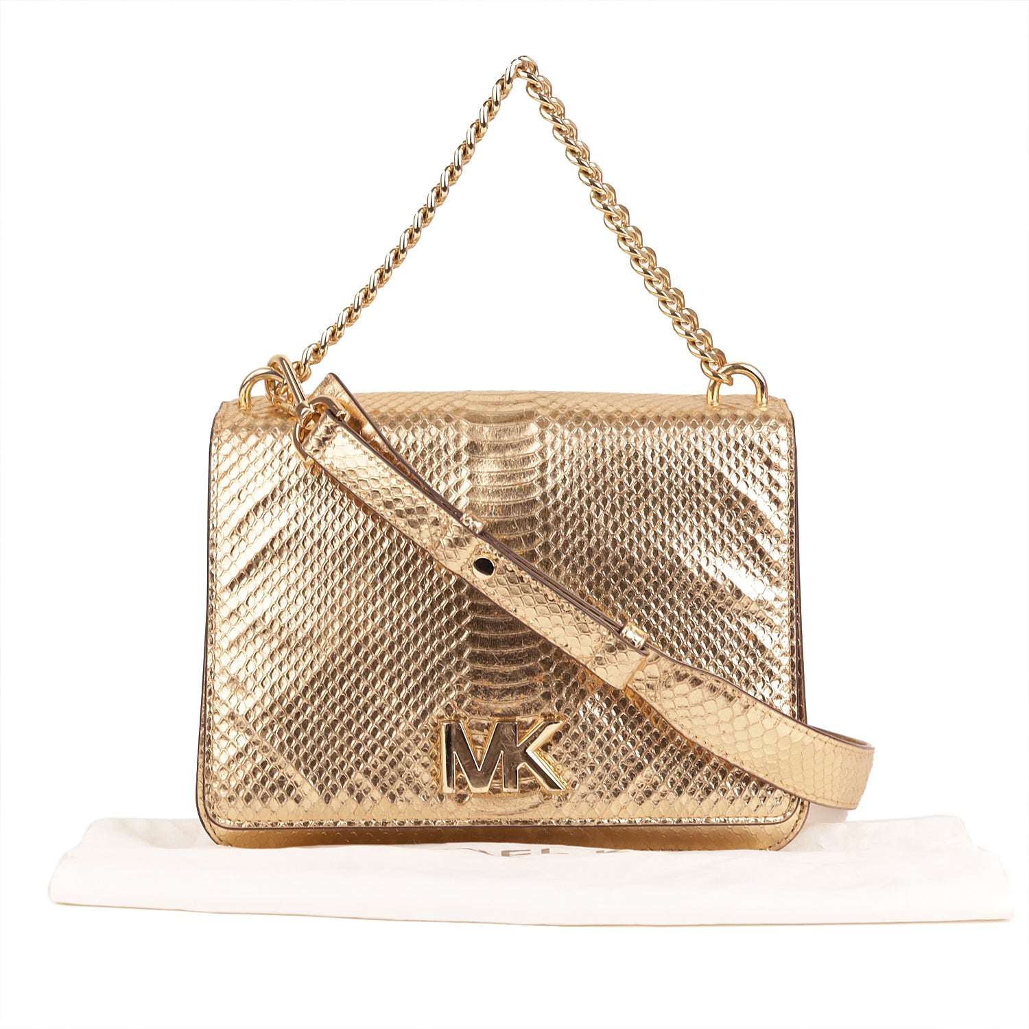 Michael Kors Python Skin Flap Crossbody Bag