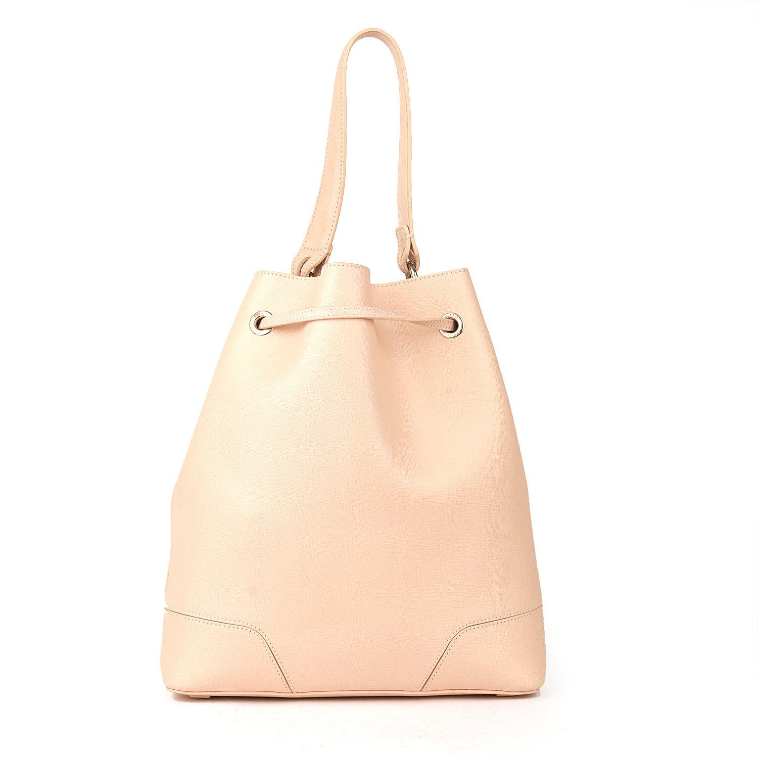 Furla Beige Leather Stacy Medium Bucket Bag