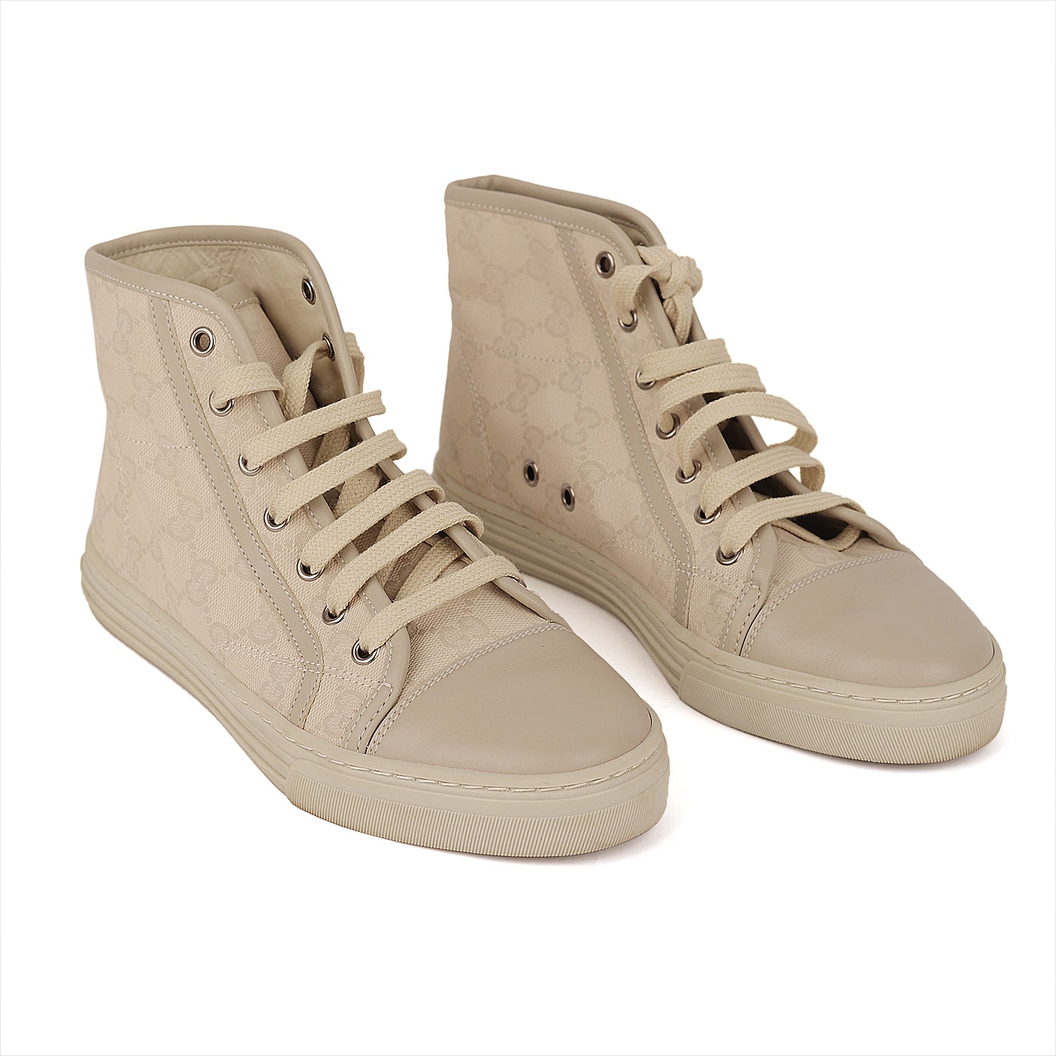 Gucci Canvas GG Monogram High Cut Sneakers - Size EU 37