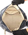 Gucci Soho Chain Navy Blue Leather Large Shoulder Bag