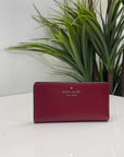 Kate Spade Saffiano Burgundy Leather Leila Continental Wallet