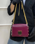 Jimmy Choo Dark Burgundy Leather Lockett Petite Crossbody Bag