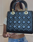 Christian Dior Mini Lady Dior Black Cannage Bag
