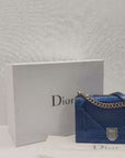 Christian Dior Diorama Medium Patent Blue Flap Bag