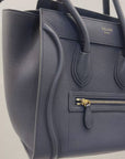 Celine Micro Luggage in Dark Blue Leather