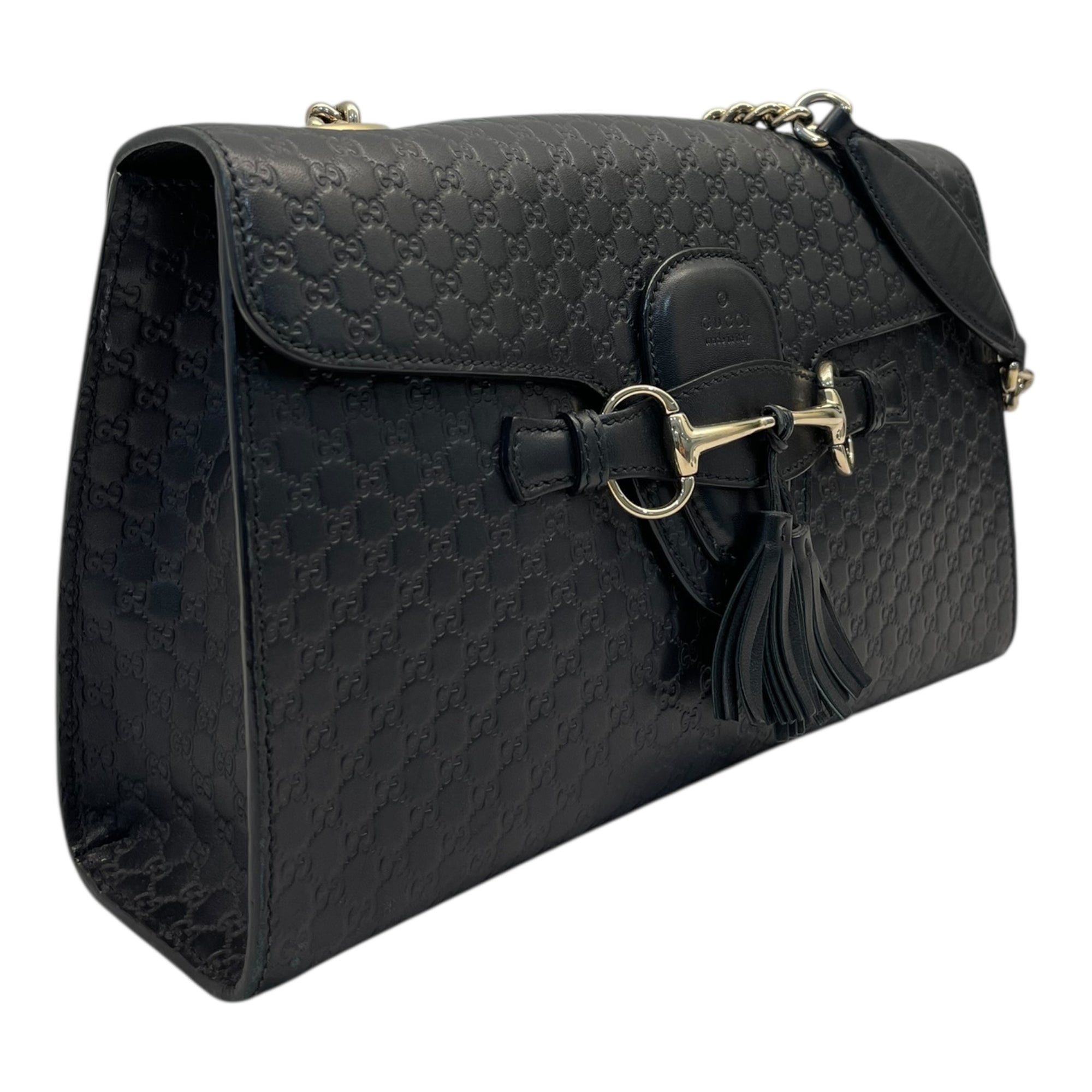 Gucci Black Guccissima Leather Emily