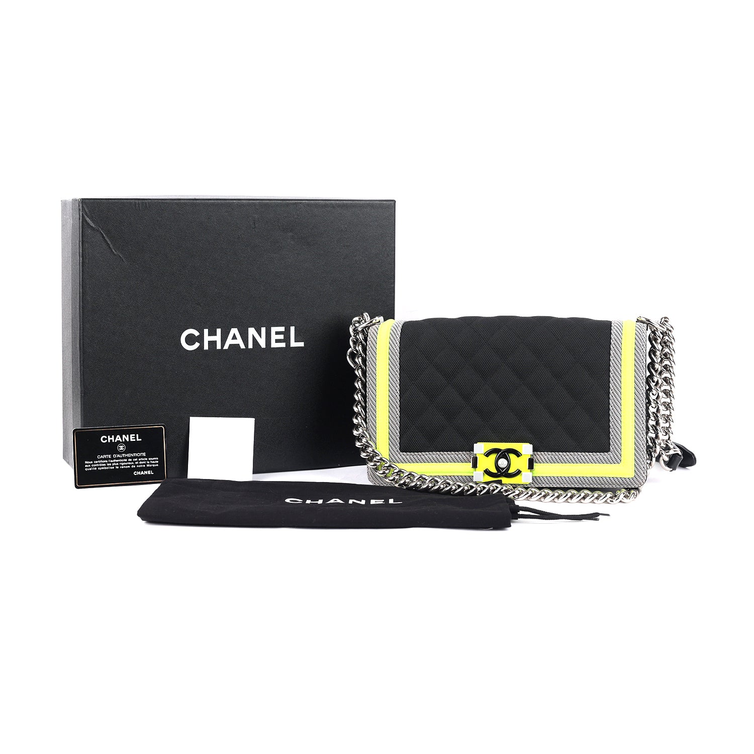 Chanel Boy Bag Multicolor in Nylon And Leather
