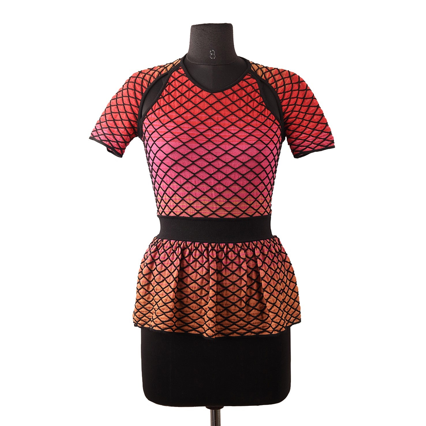 Missoni Top Knit Pink & Black Colour Open Back