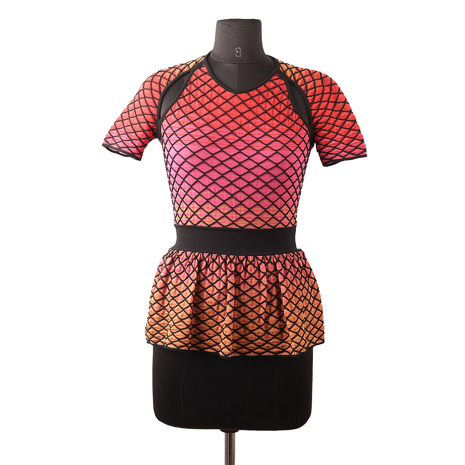 Missoni Top Knit Pink & Black Colour Open Back