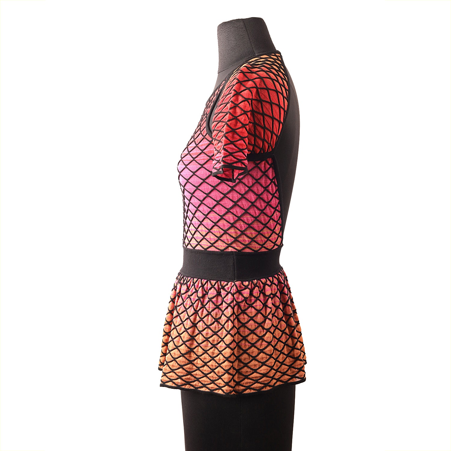 Missoni Top Knit Pink & Black Colour Open Back