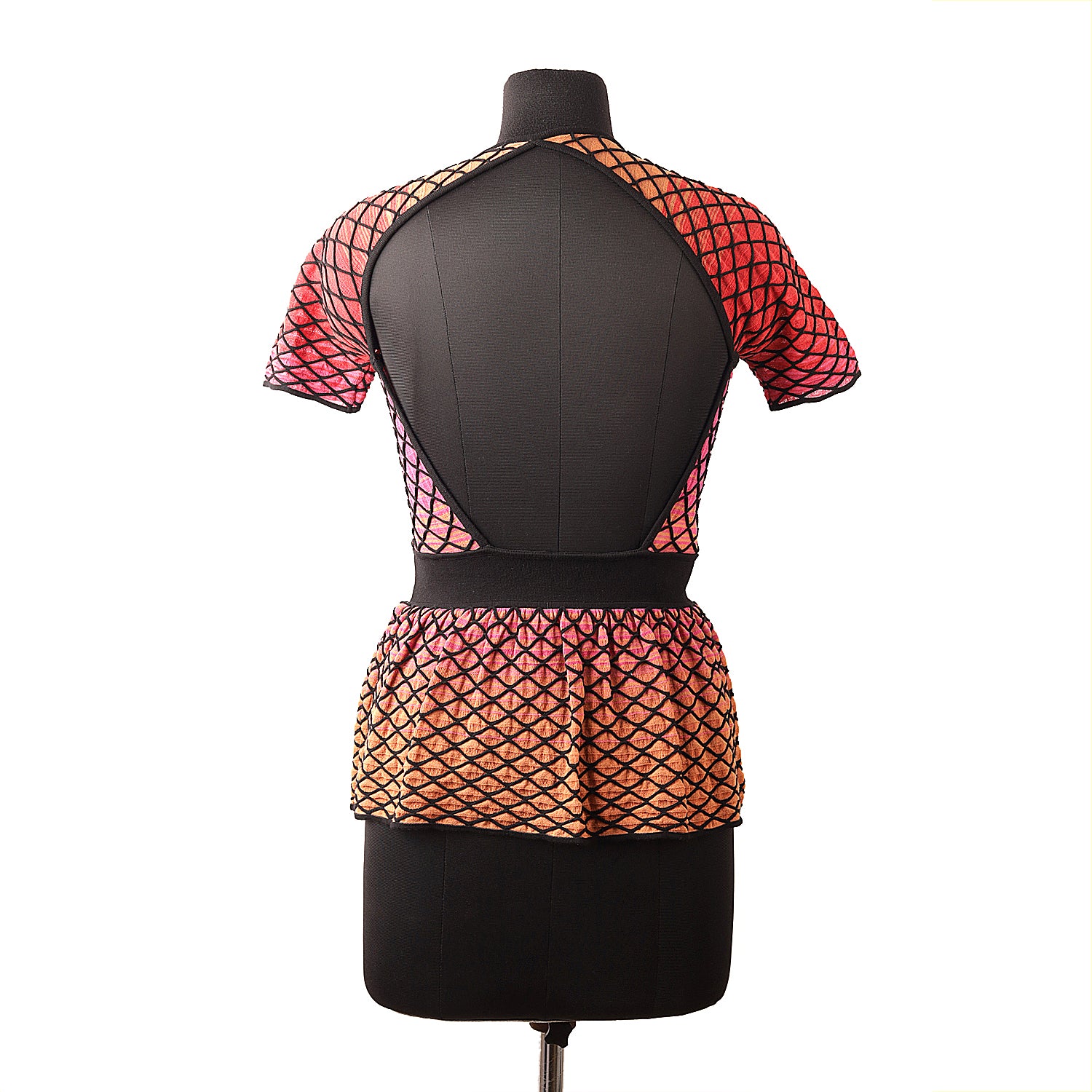 Missoni Top Knit Pink & Black Colour Open Back