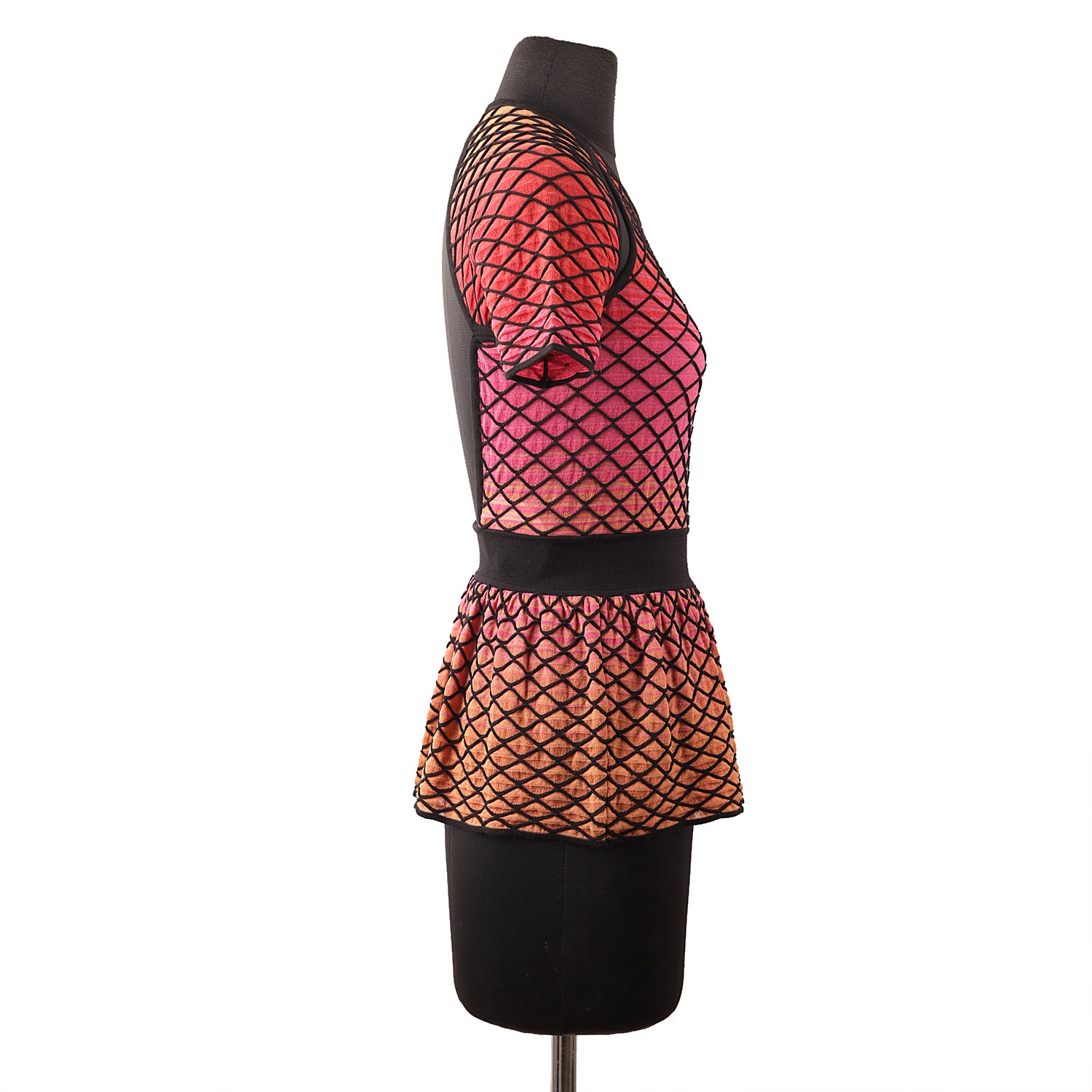 Missoni Top Knit Pink & Black Colour Open Back