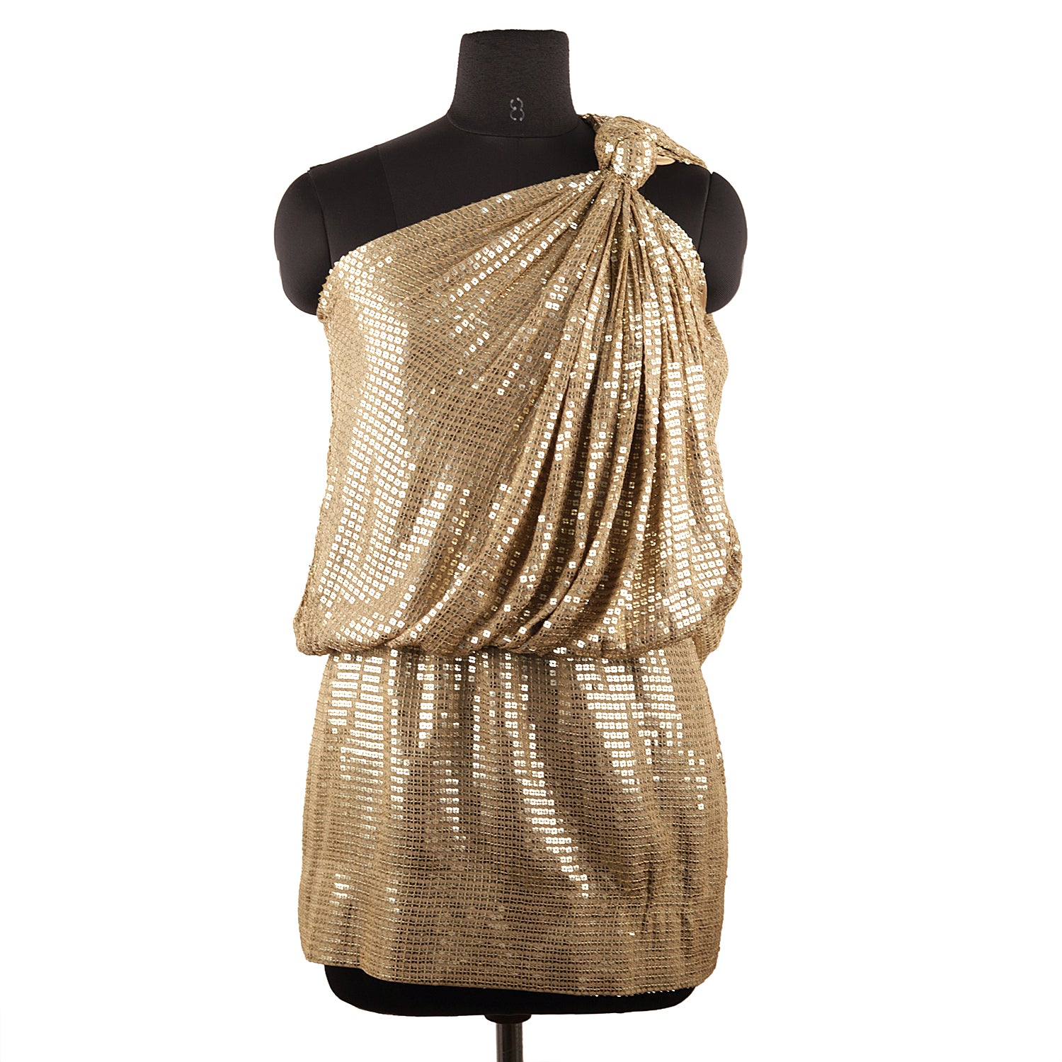 Kangana Trehan Dusk One Shoulder Knotted Sequin Dress