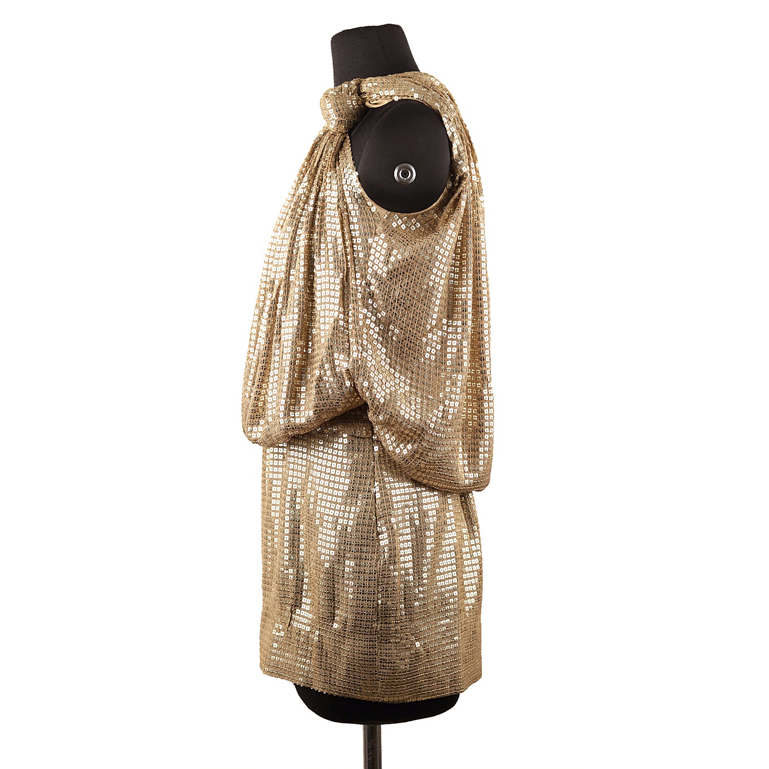 Kangana Trehan Dusk One Shoulder Knotted Sequin Dress