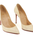 Christian Louboutin Pigalle Cream Leather Pumps EU 35.5