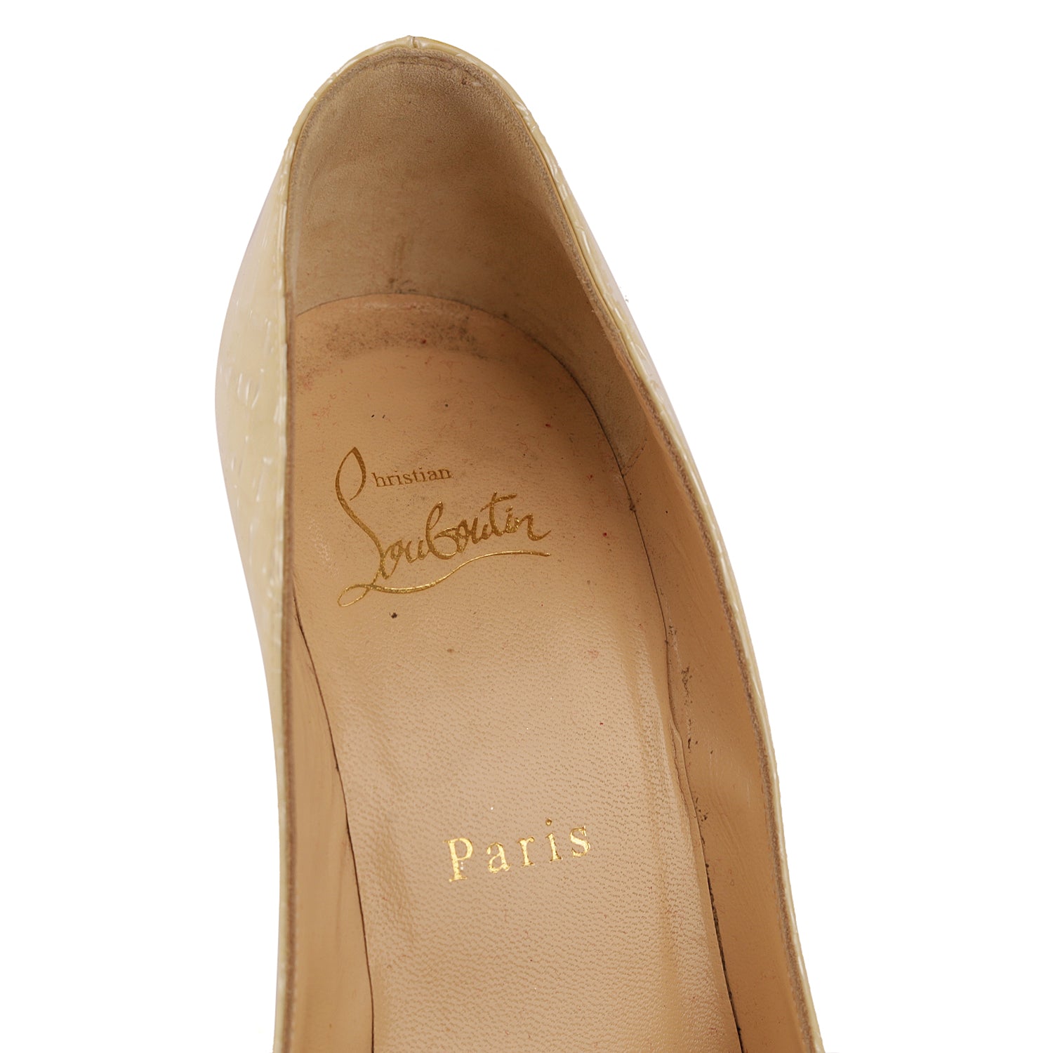 Christian Louboutin Pigalle Cream Leather Pumps EU 35.5