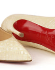 Christian Louboutin Pigalle Cream Leather Pumps EU 35.5