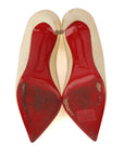 Christian Louboutin Pigalle Cream Leather Pumps EU 35.5