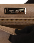 Jimmy Choo Gold Shimmer Suede Alara Wristlet Clutch