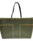 Tory Burch Leather Block-T Stud Tote