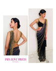 Papa Don't Preach Blue ombré pre-stitched studded saree