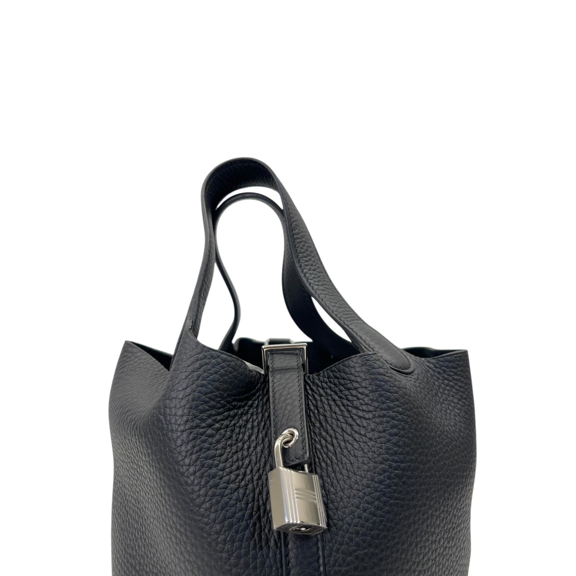 Hermes Picotin Lock 18 Black Clemence Palladium Hardware