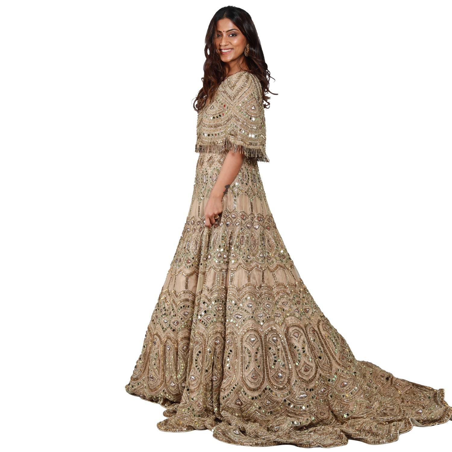 Light Brown Full Work Gown