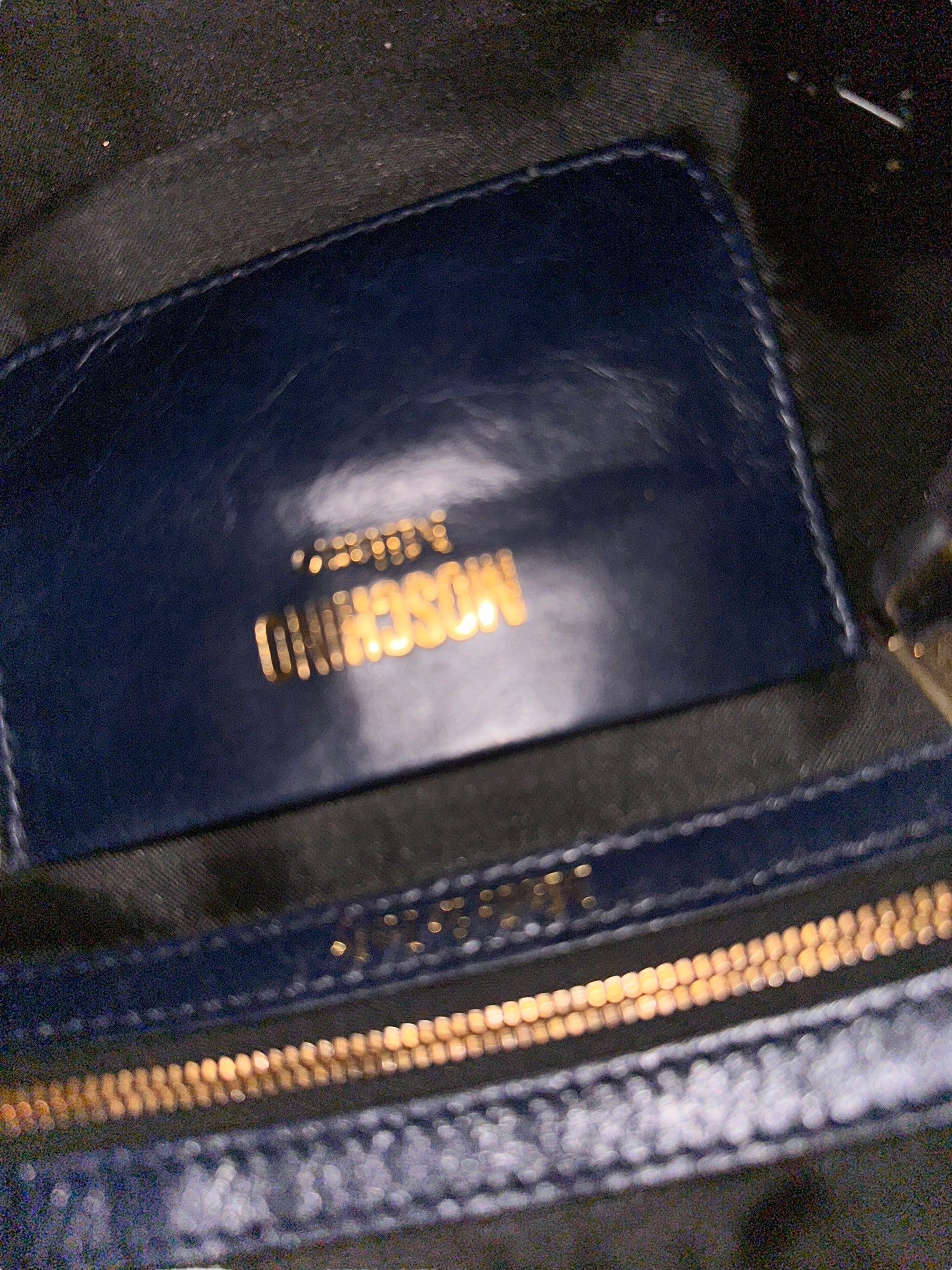 Moschino Biker Shoulder Dark Blue Bag