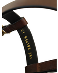 Saint Laurent Brown Leather Cassandre Thong Sandals EU 38.5