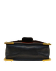 Prada Black/Maroon Leather Animalier Cahier Flap Top Handle Bag