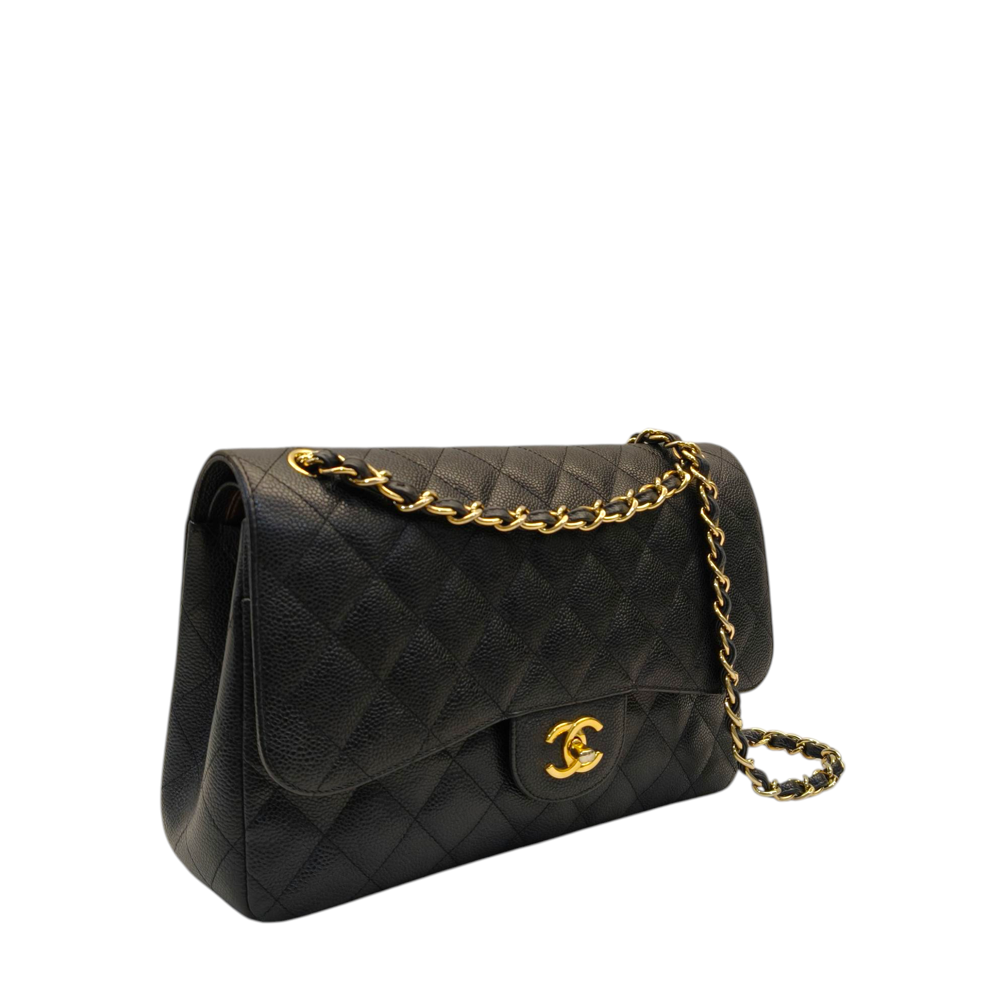 Chanel Classic Double Flap Jumbo Black Caviar Bag Ghw