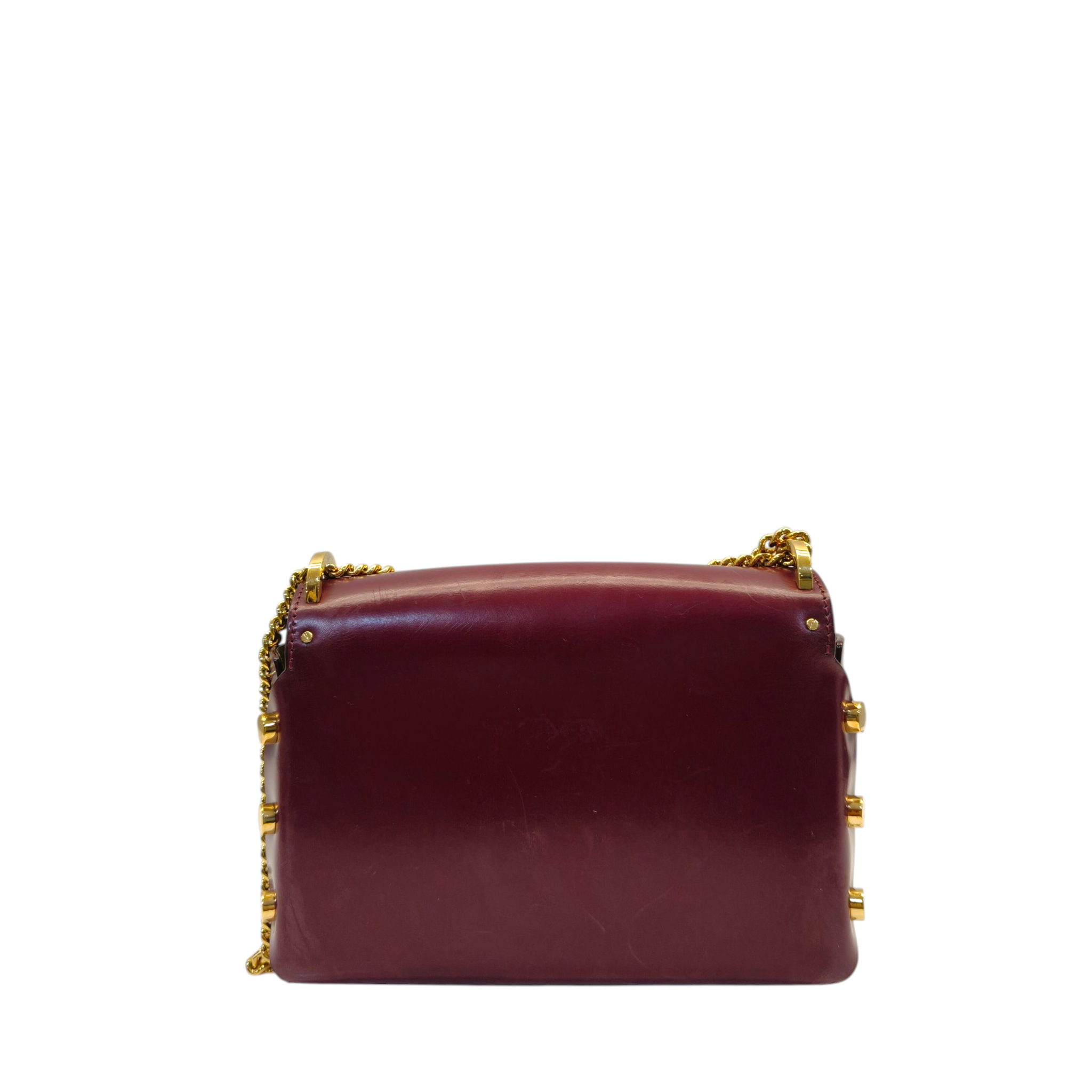 Jimmy Choo Dark Burgundy Leather Lockett Petite Crossbody Bag