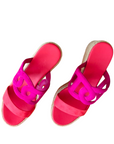 Hermes Ithea 30 espadrille in Rouge Cinétique / Orange Capucine EU 39