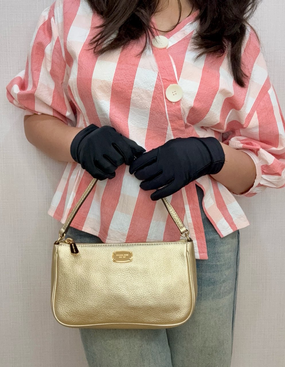 Michael Kors Gold Leather shoulder bag