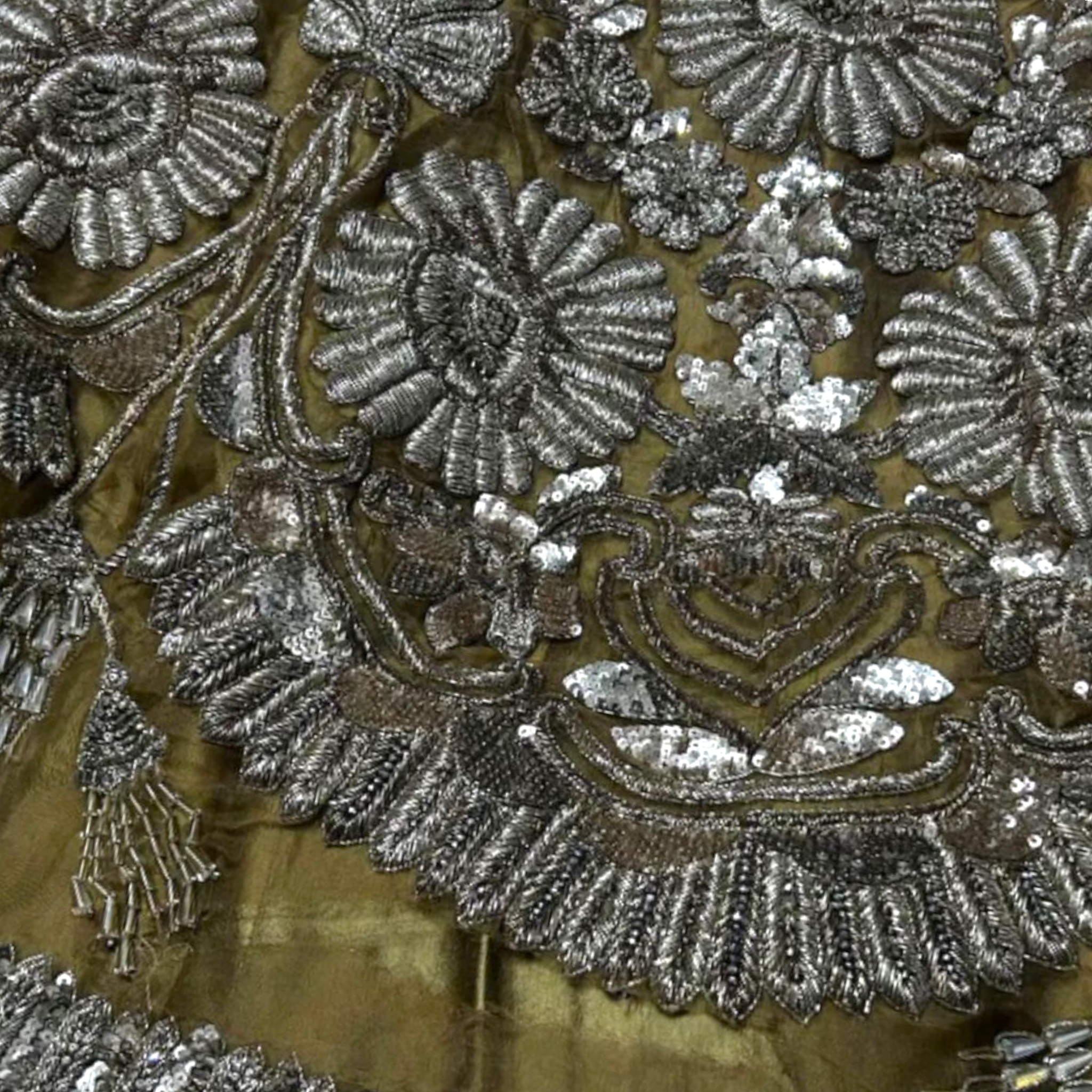 MANISH MALHOTRA BROWN EMBELLISHED LEHENGA SET