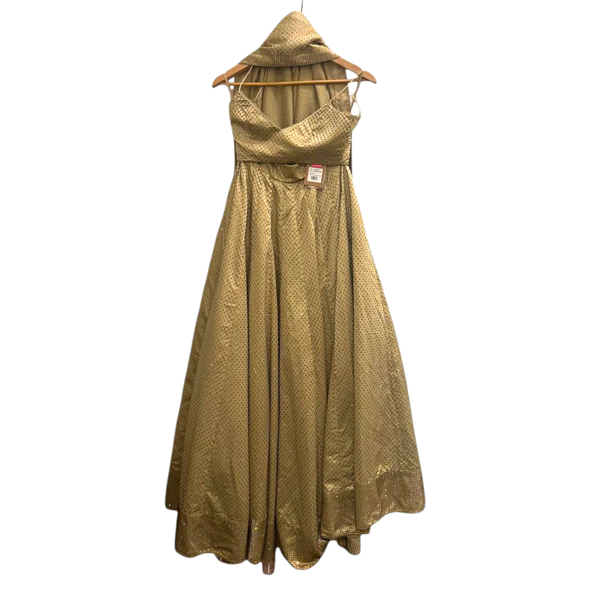 Itrh Gold Crystal Lehenga Set Size S