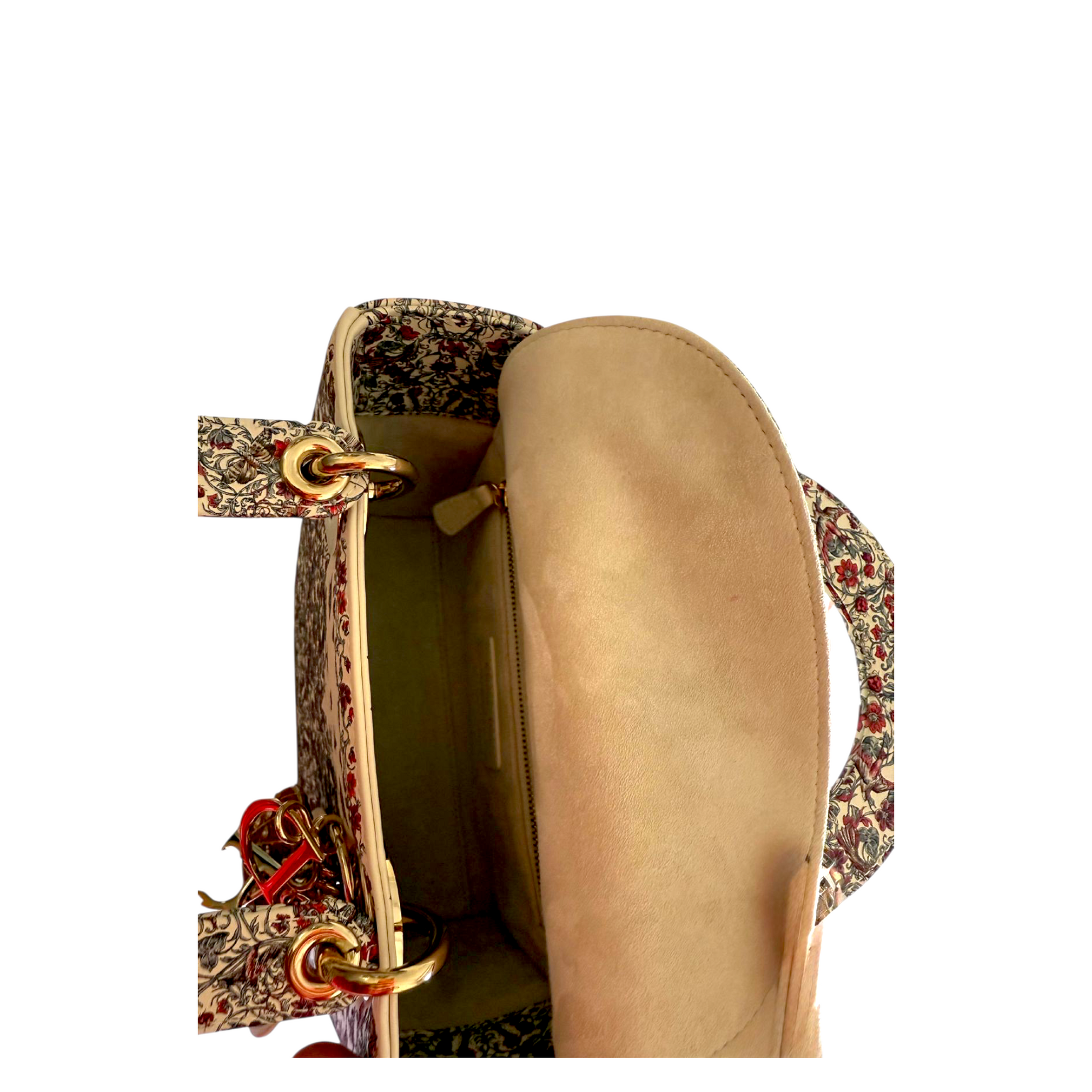 Dioramour Small Lady Dior My ABCDior Bag in Latte Calfskin with gold-finish metal D.I.O.R. charms