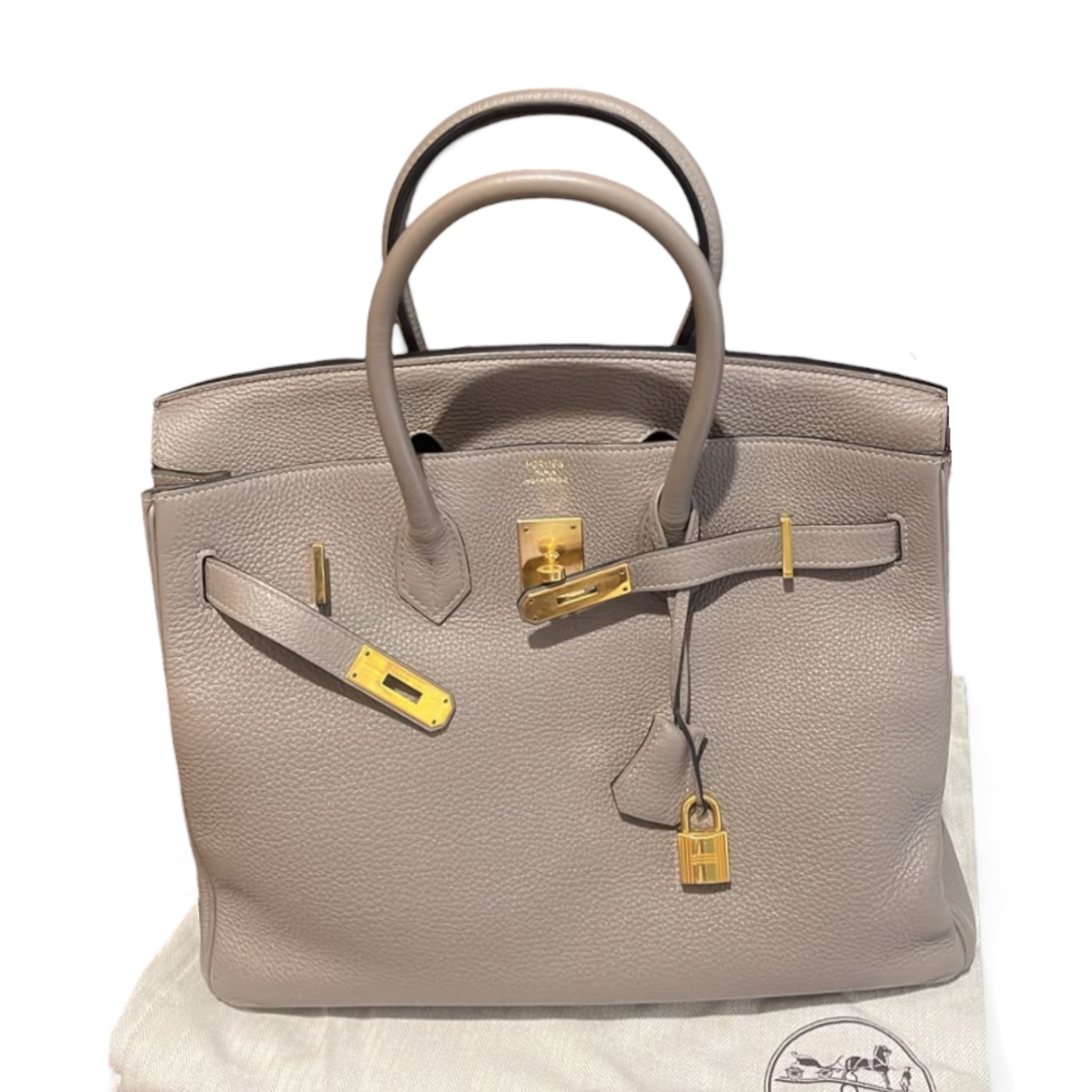 Hermes Birkin 35 Etoupe GHW Togo Leather Bag