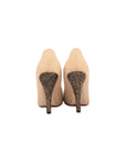 Tweed Crystal Cream Heels-38"