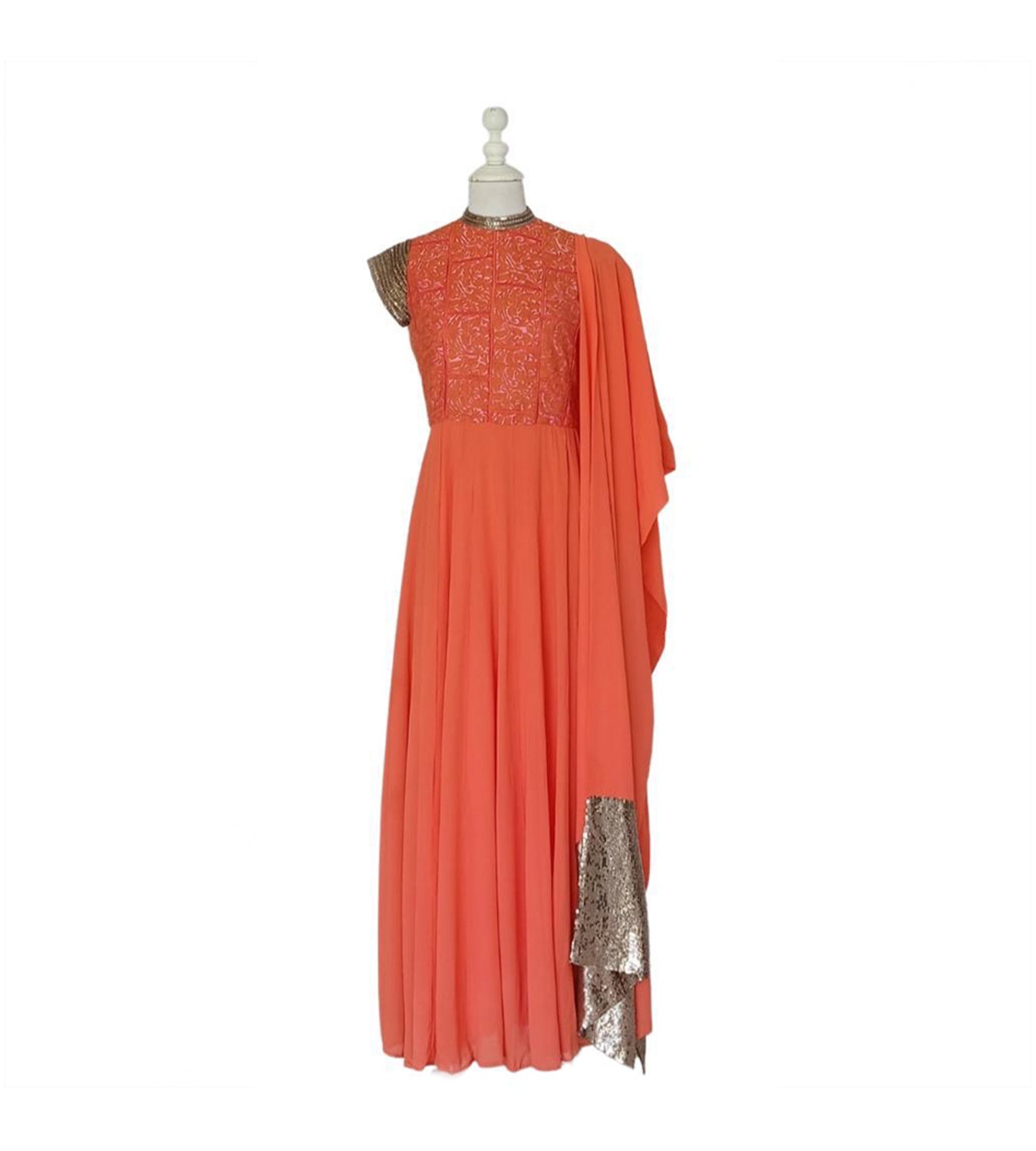 Manish Malhotra Orange/golden long dress