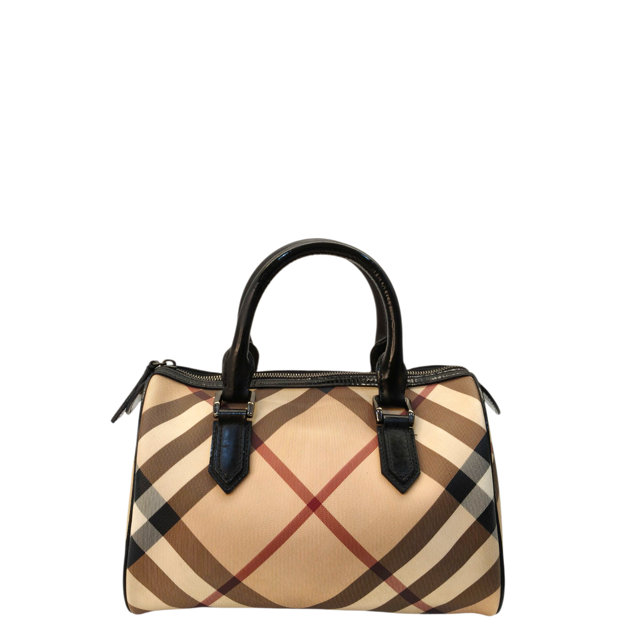 Burberry Beige Nova Check PVC Chester Boston Bag