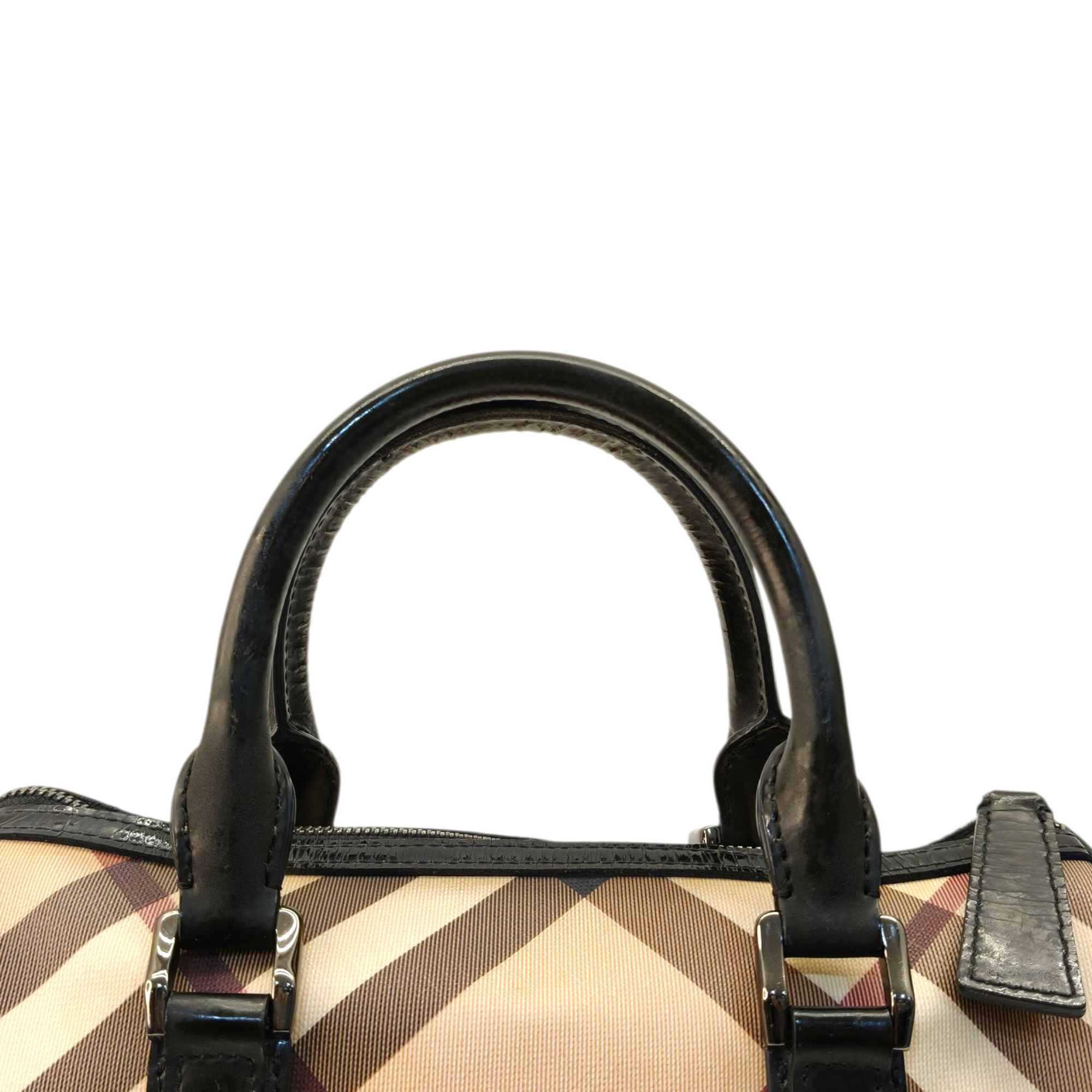 Burberry Beige Nova Check PVC Chester Boston Bag