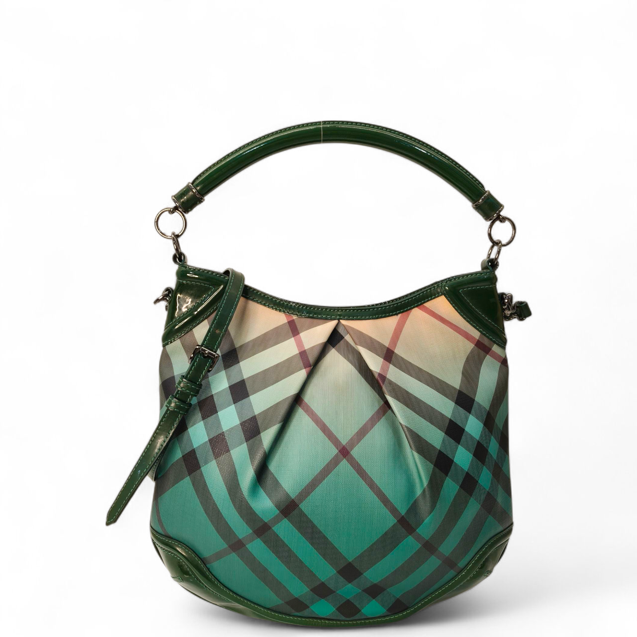 Burberry Green Novacheck Ombre Hobo Bag